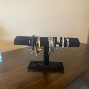 Velvet jewelry and watch holder